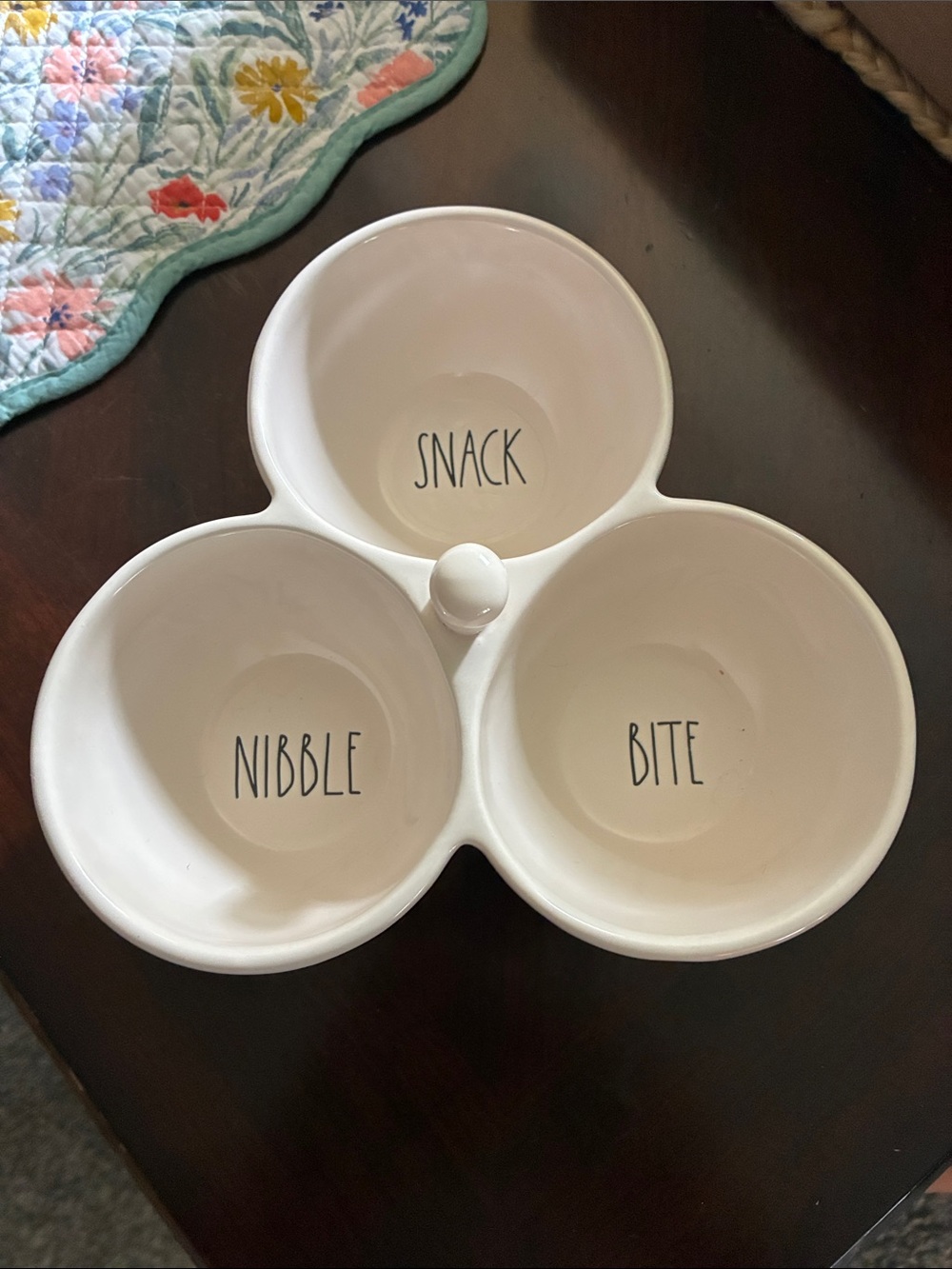 Rae Dunn Cream Ceramic Bowl with Black Logo